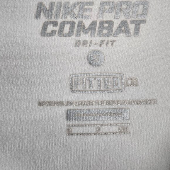 Nike Compression Pro Combat Long Sleeve Dri-Fit Long Sleeve Shirt White - Picture 7 of 7
